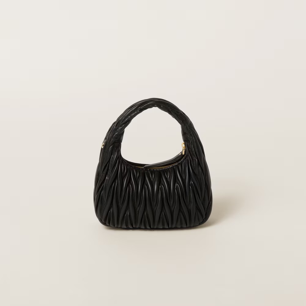 Wander Matelassé Soft Lamb Nappa Small Crescent Moon Bag 