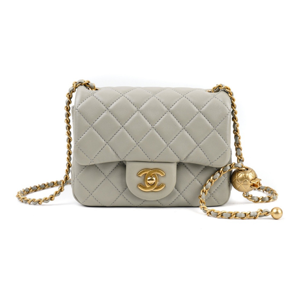 Chanel Flap Bag Gold Ball Gray
