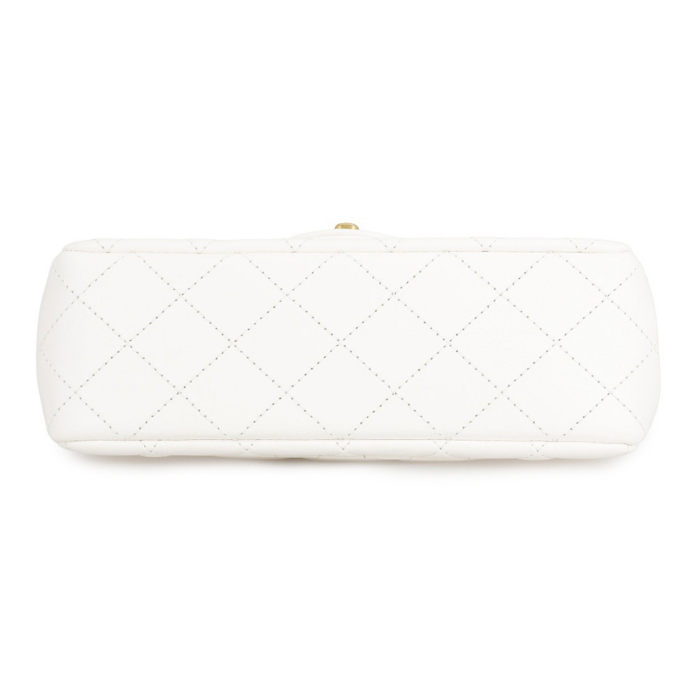 Chanel Flap Bag Gold Ball White