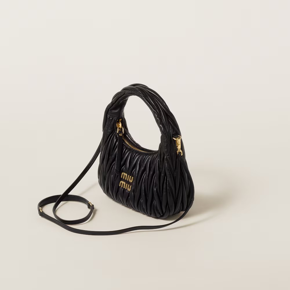 Wander Matelassé Soft Lamb Nappa Small Crescent Moon Bag 