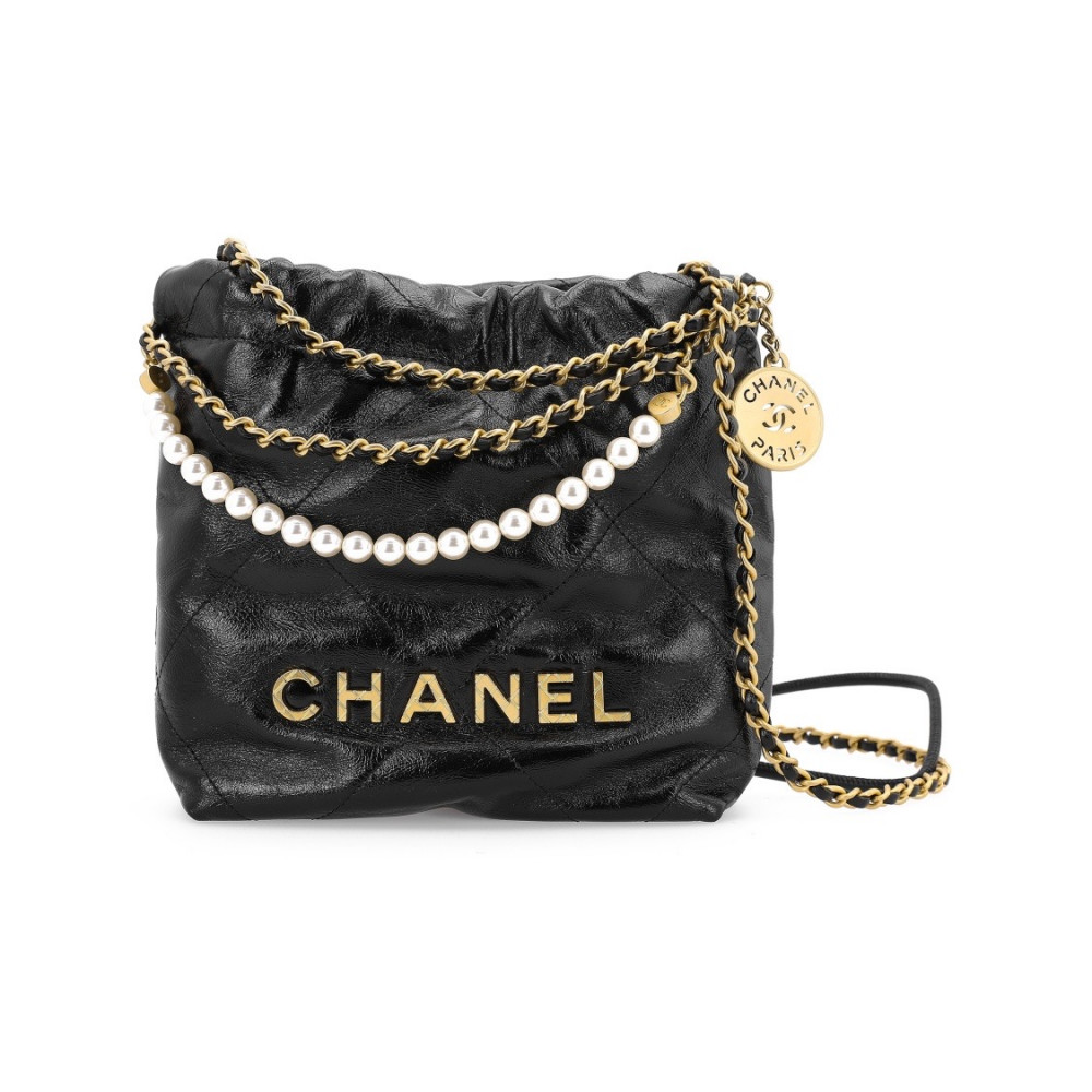 Chanel 22 Mini Handbag With Pearl Chain