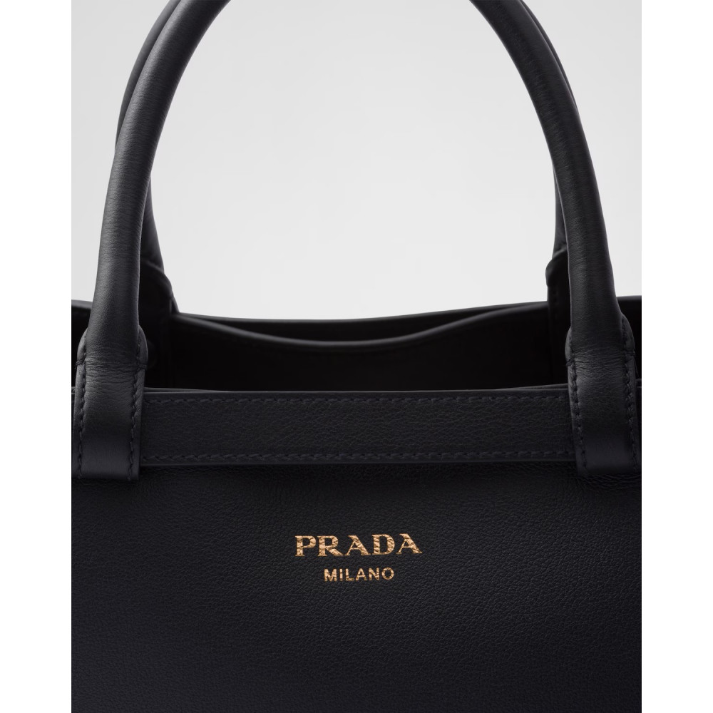 Prada Buckle Medium Leather Double-Belted Handbag