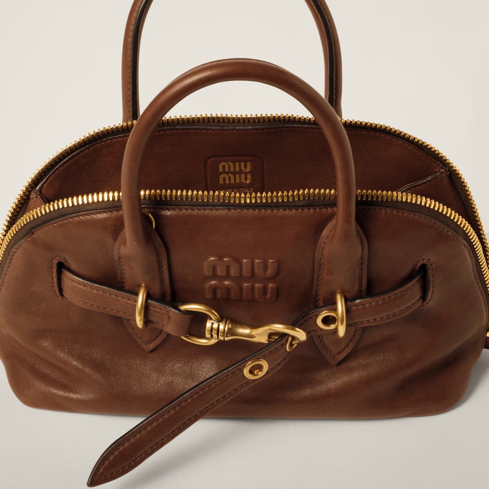 Aventure Nappa Leather Handbag Oak Color