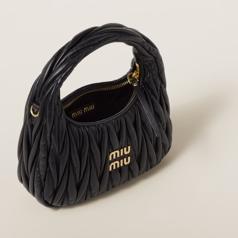Wander Matelassé Soft Lamb Nappa Small Crescent Moon Bag 