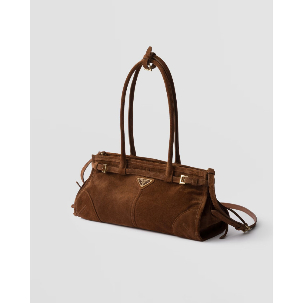 Prada Bonnie Medium Suede Leather Handbag