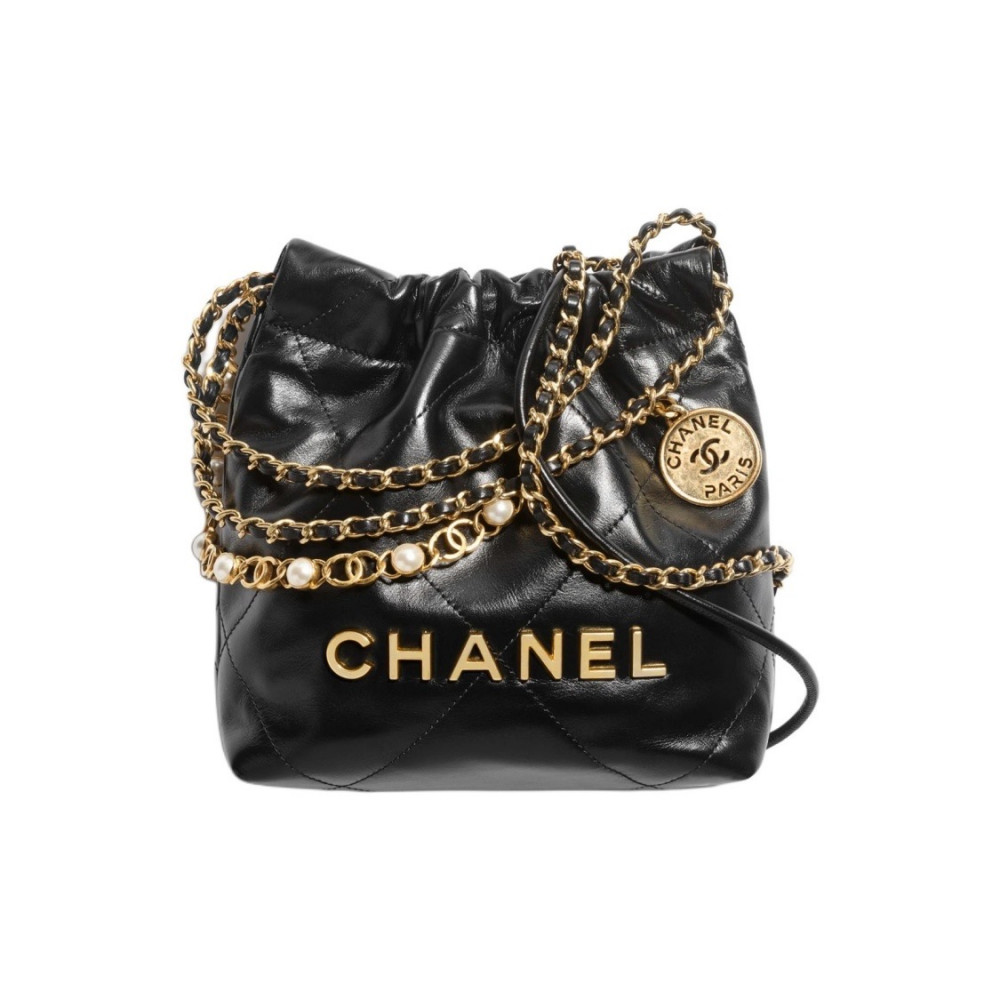 Chanel Mini 22 Handbag With Pearl Chain