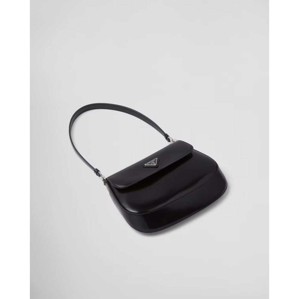 Prada Cleo Small Gloss Leather Flip Shoulder Bag