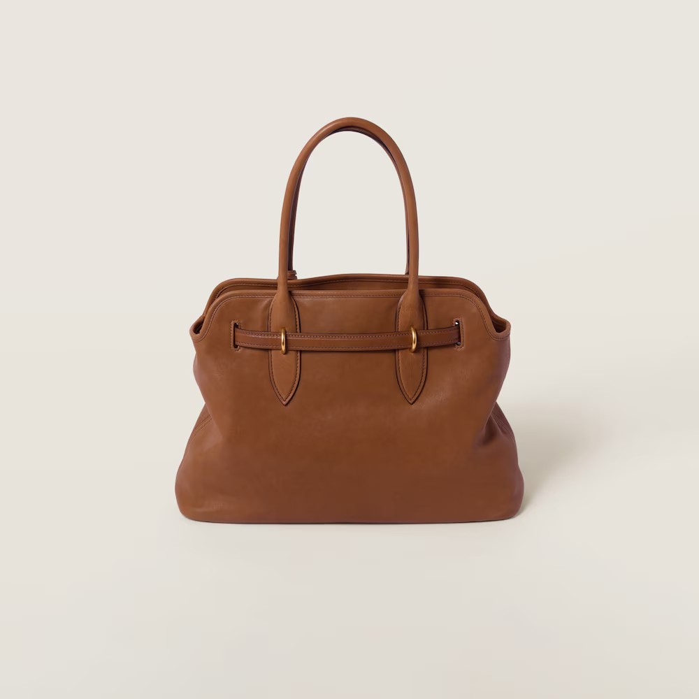 Aventure Nappa Leather Handbag Oak Color