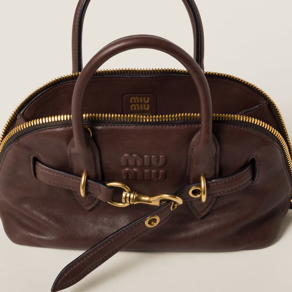 Aventure Nappa Leather Handbag Shrubby Oak Color