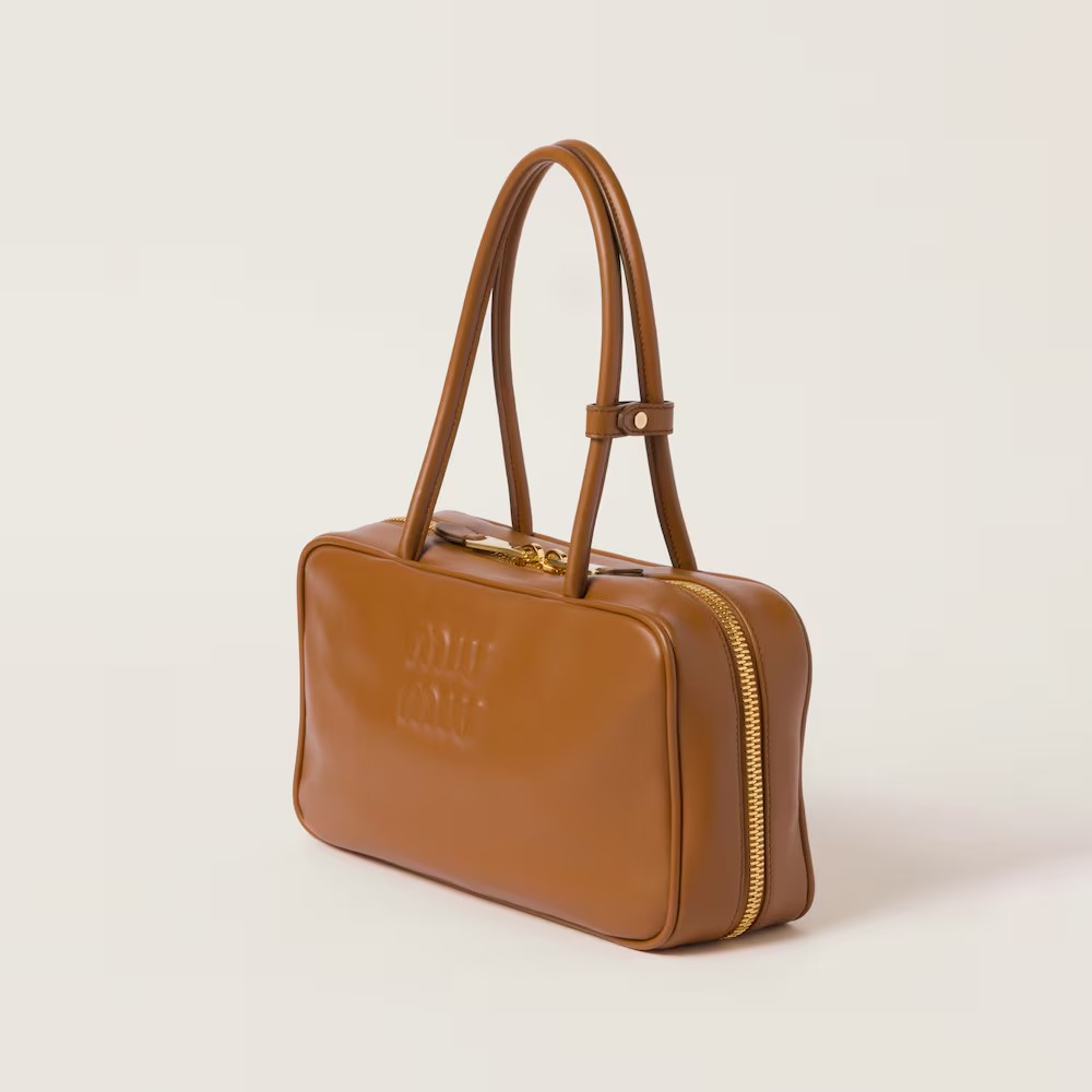 Beau Leather Handbag Cognac Color