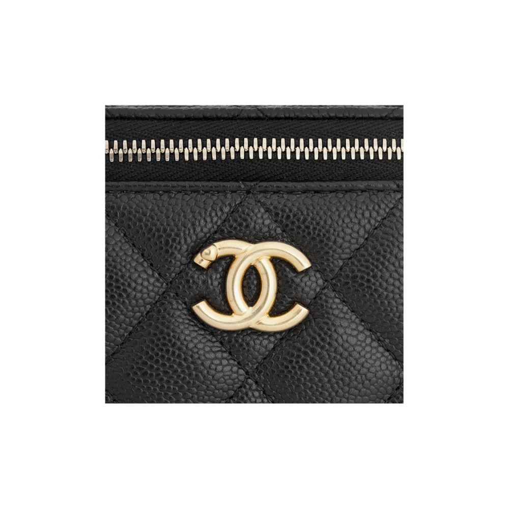 Chanel 23P Long Box With Chain Black