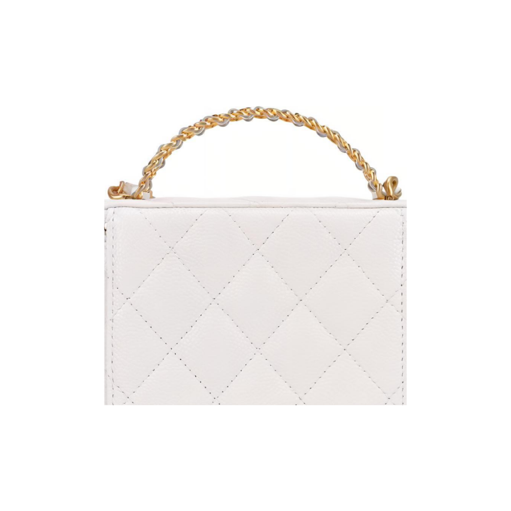 Chanel Vanity Box Clutch With Top Hollow Out Handle