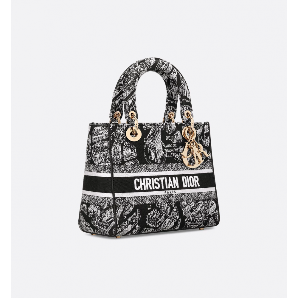 Medium Lady D-Lite Bag Embroidery