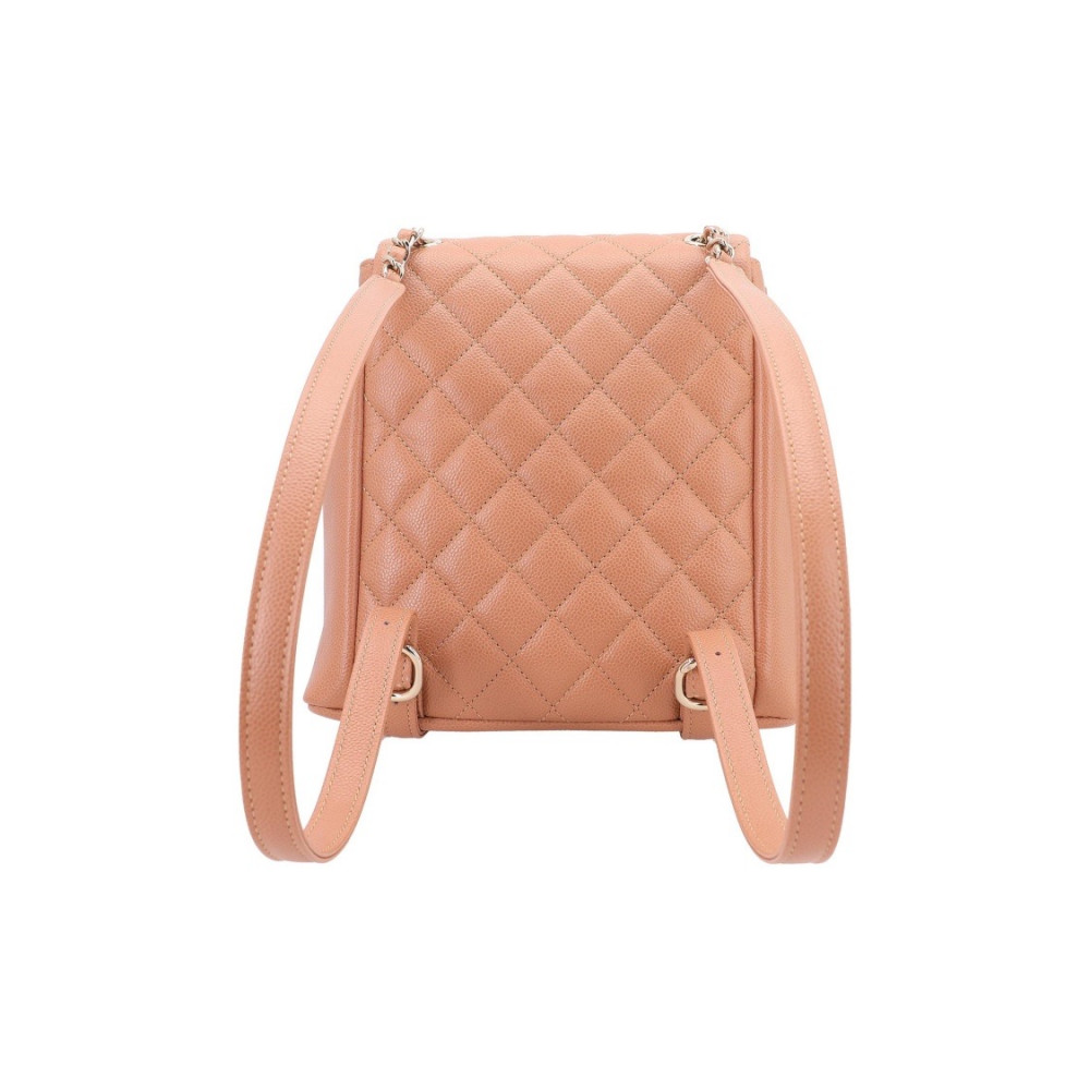 Chanel Grained Calfskin Backpack Brown