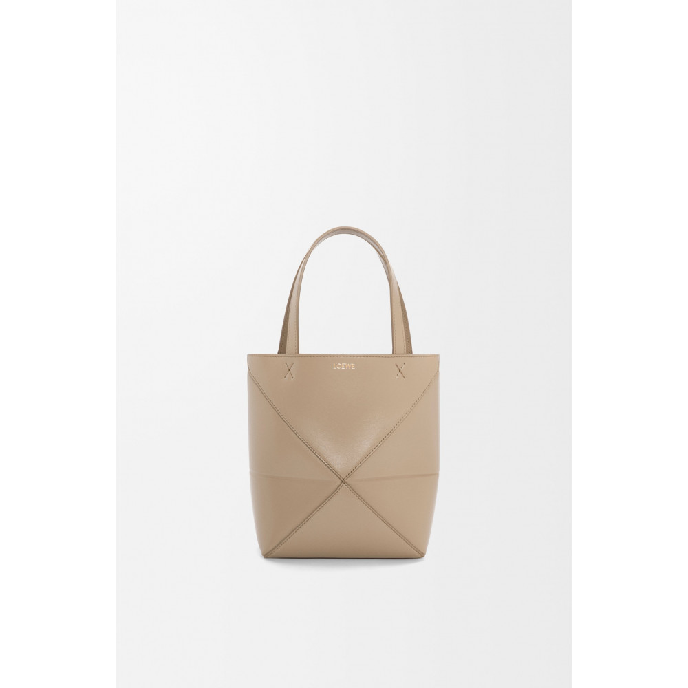 Mini Puzzle Fold Tote In Shiny Calfskin