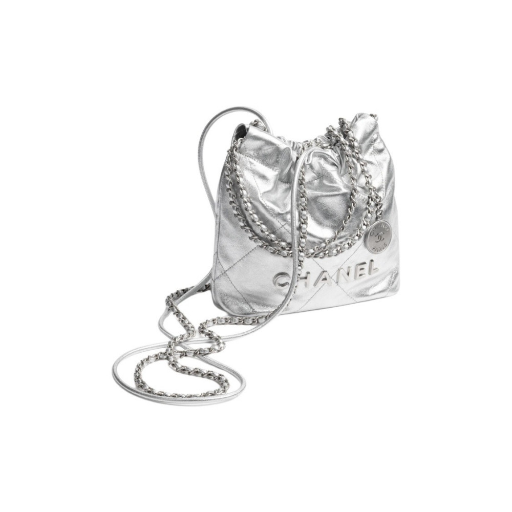 Chanel 22 Mini Handbag Silver