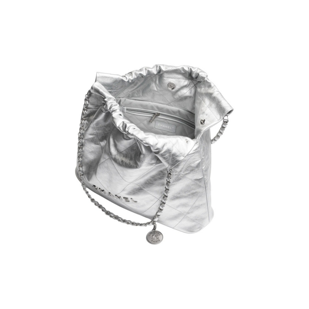 Chanel 22 Handbag Calfskin & Silver-Tone Metal