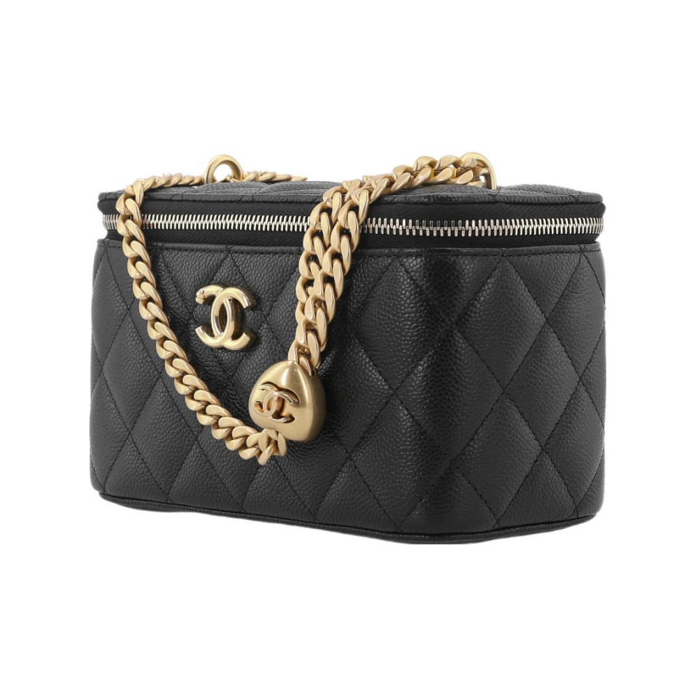 Chanel 23P Long Box With Chain Black