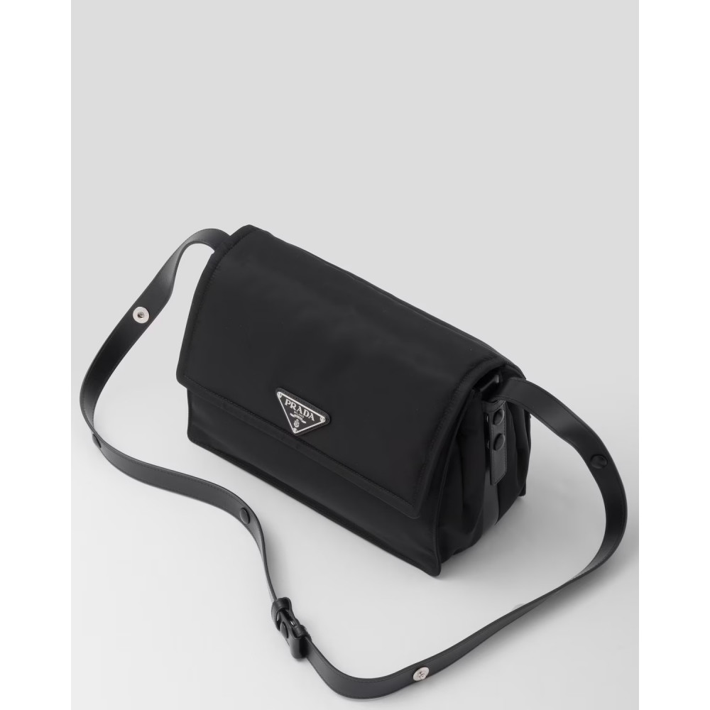 Medium-Sized Padded Re-Nylon Shoulder Bag