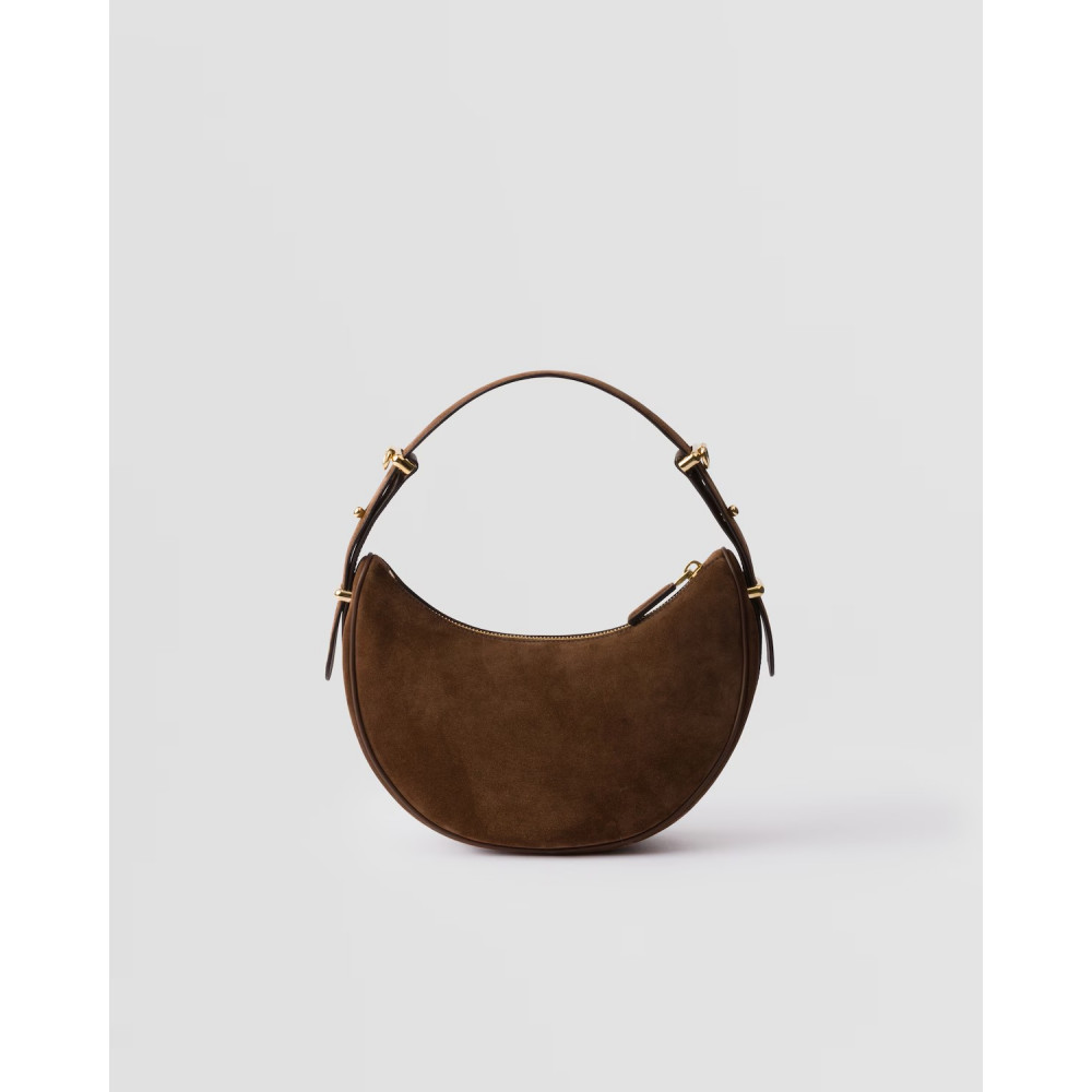 Prada Arqué Suede Leather Shoulder Bag
