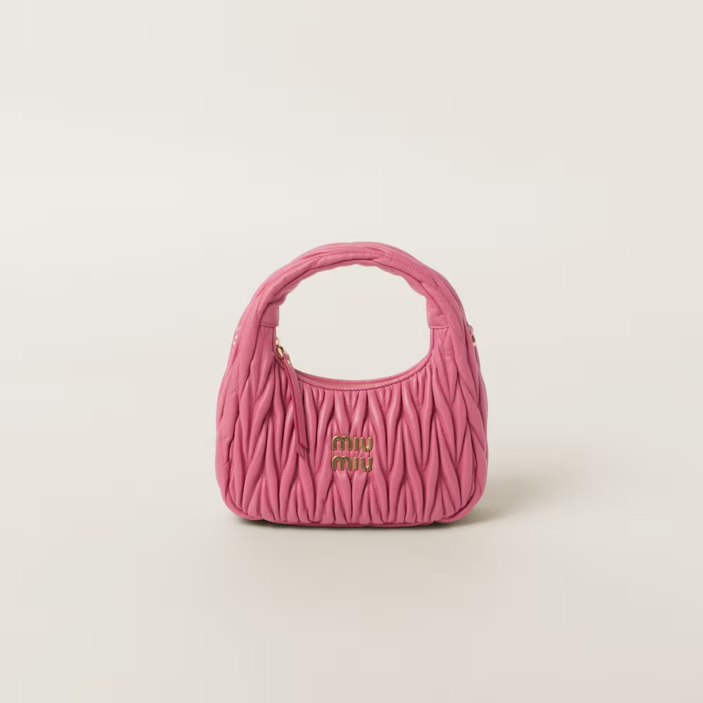 Wander Matelassé Soft Lamb Nappa Small Crescent Moon Bag Peach Blossom Pink Wander Matelassé Soft Lamb Nappa Small Crescent Moon Bag Peach Blossom Pink
