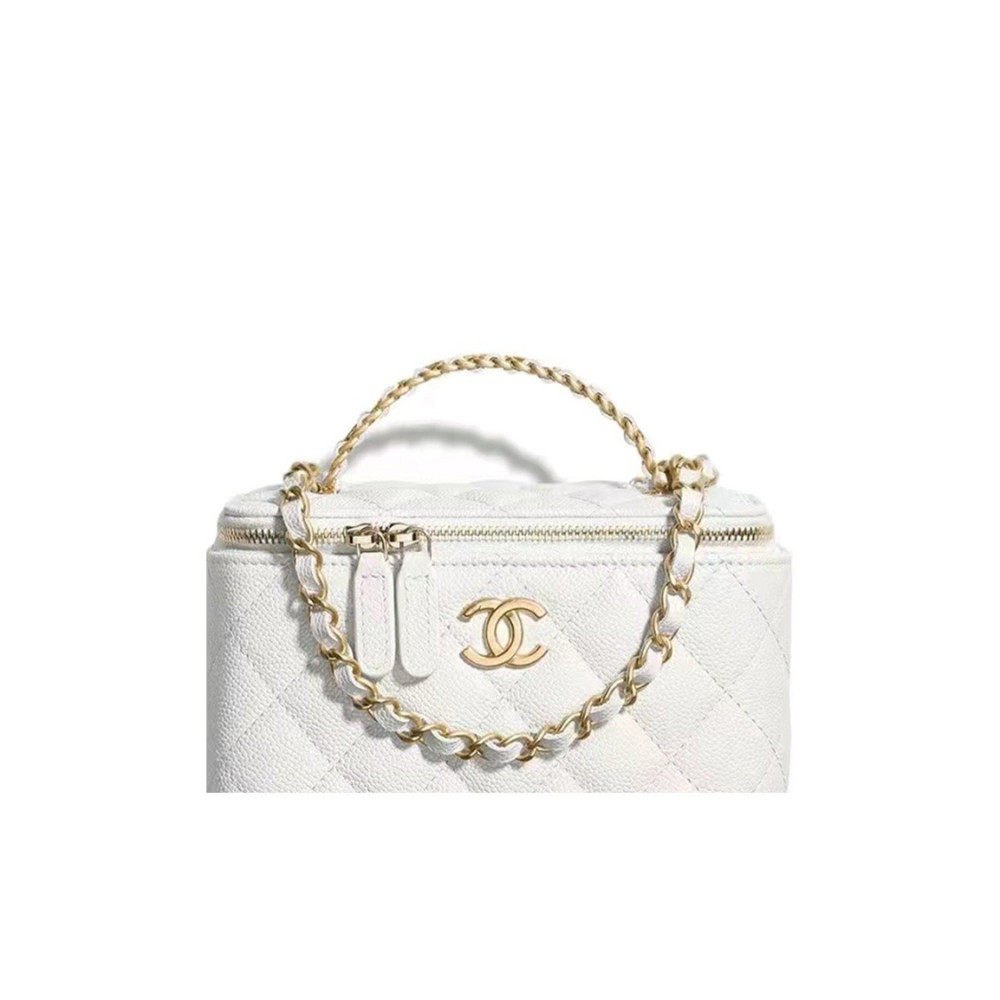 Chanel Vanity Box Clutch With Top Hollow Out Handle