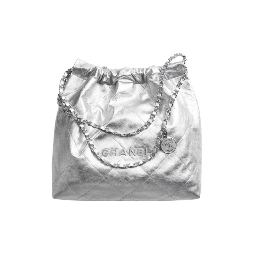 Chanel 22 Handbag Calfskin & Silver-Tone Metal