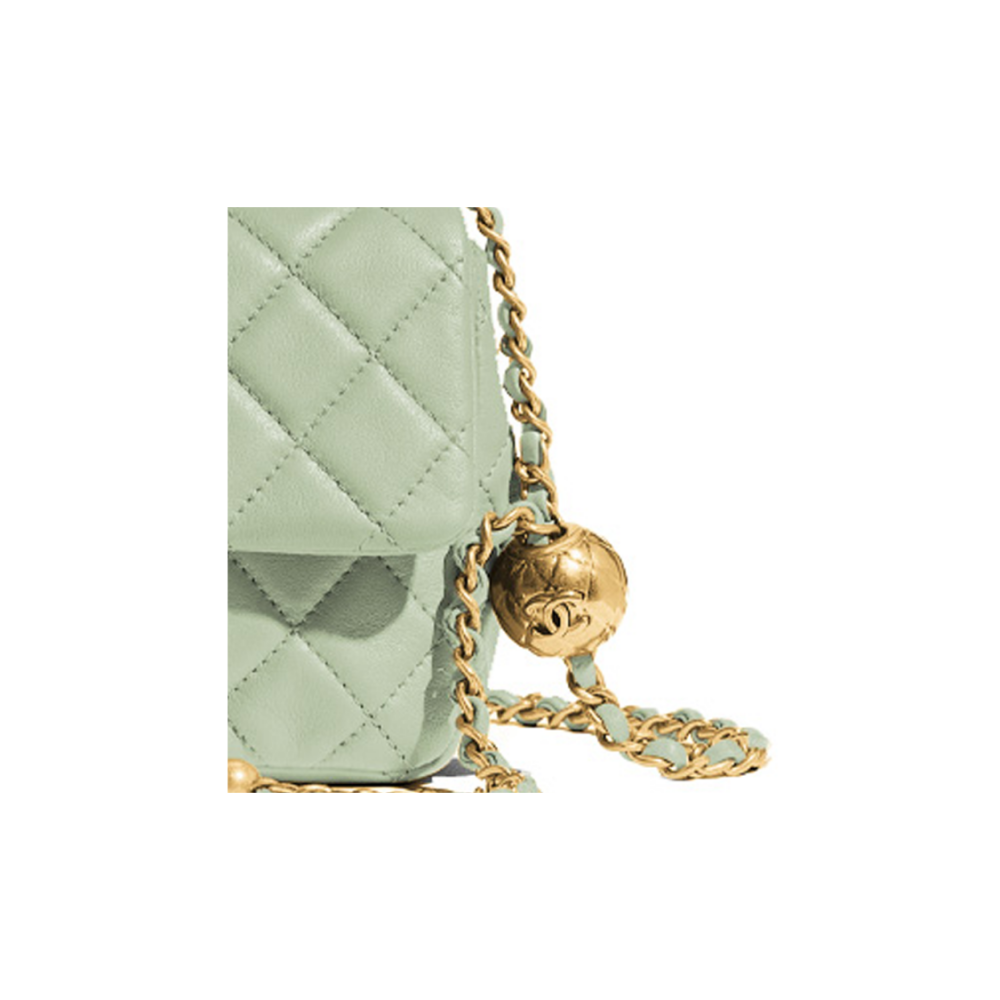 Chanel Flap Bag Gold Ball Green
