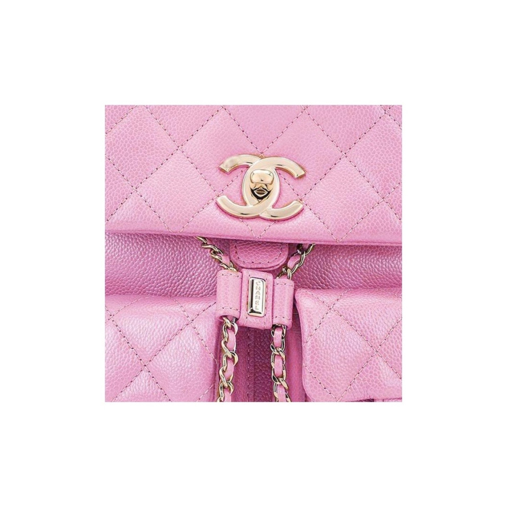 Chanel Grained Calfskin Backpack Lilac