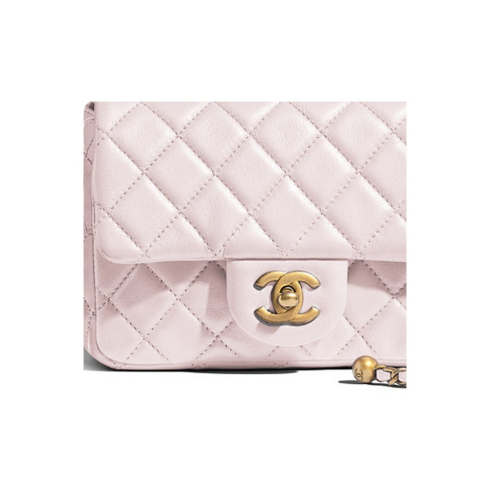 Chanel Classic Flap Bag With Gold Ball Purple