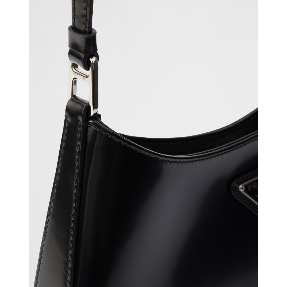 Prada Cleo Glossy Leather Shoulder Bag