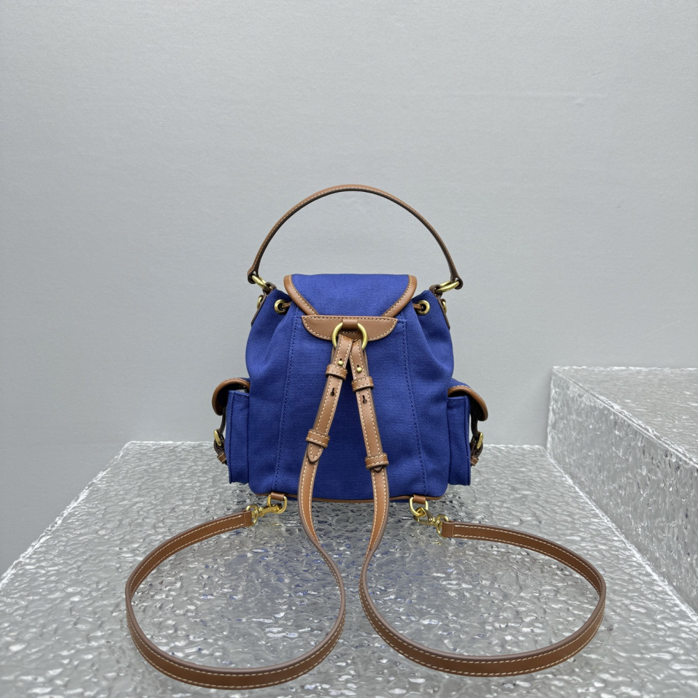 Miumiu Canvas And Leather Backpack