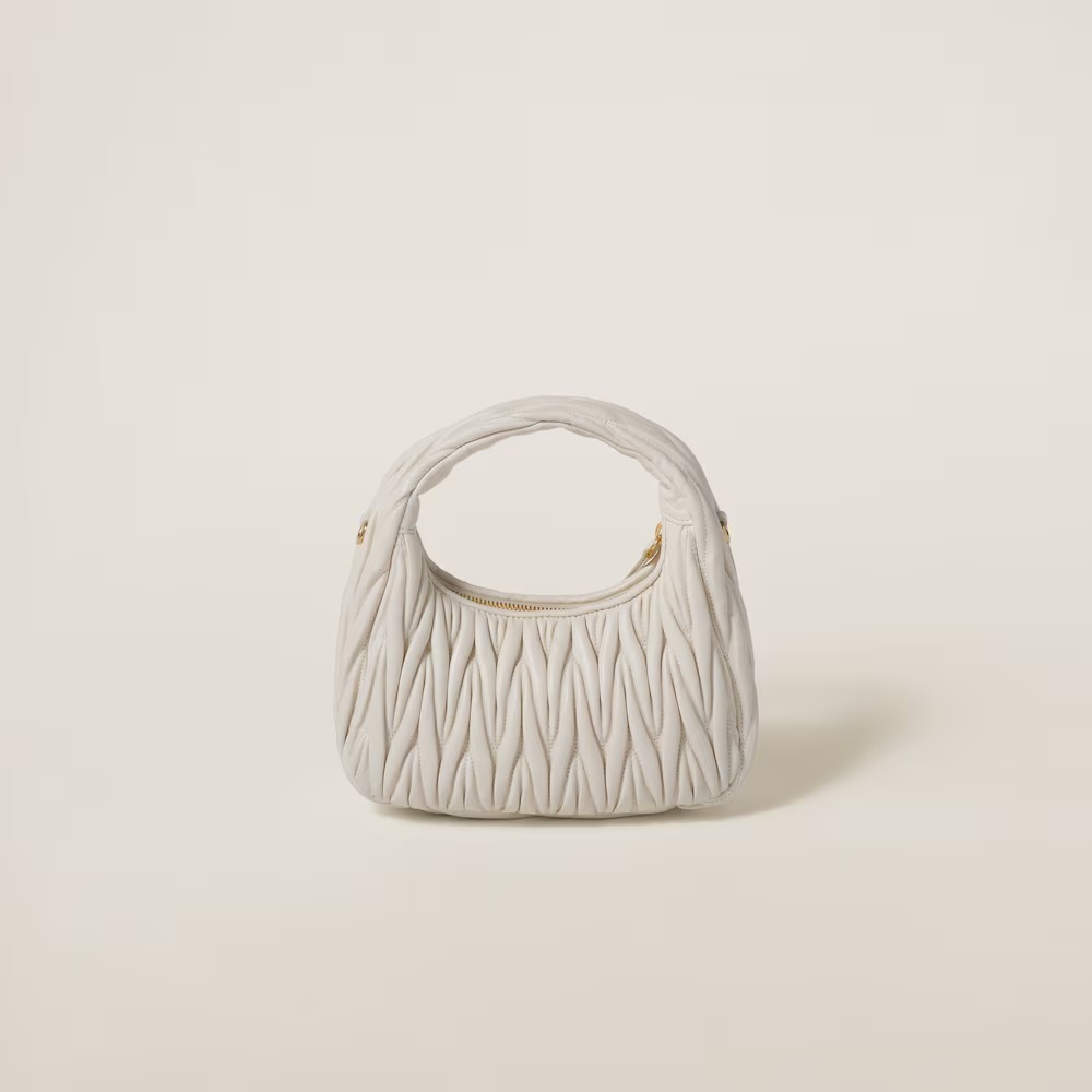 Wander Matelassé Soft Lamb Nappa Small Crescent Moon Bag 