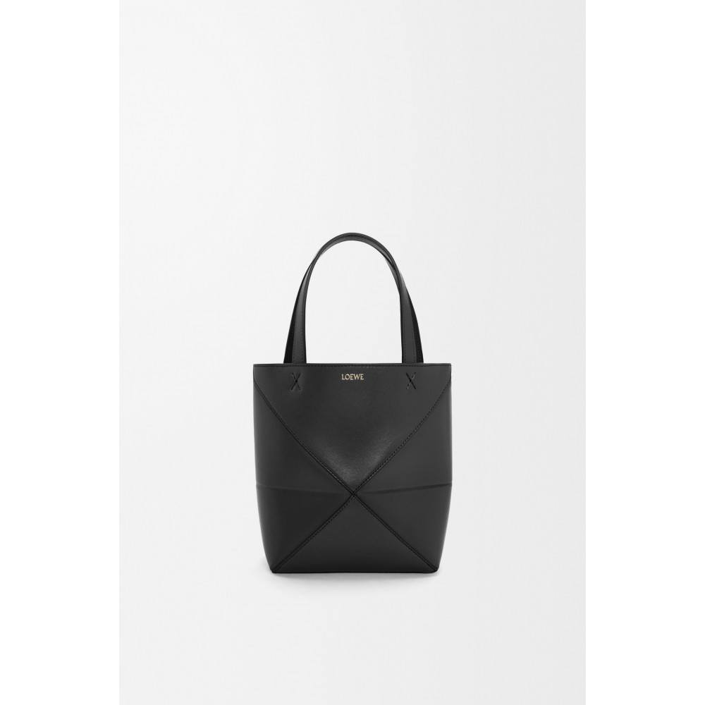 Mini Puzzle Fold Tote In Shiny Calfskin