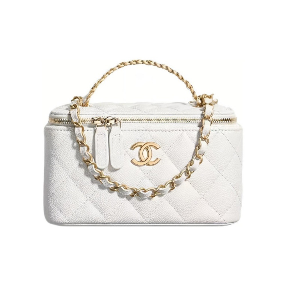 Chanel Vanity Box Clutch With Top Hollow Out Handle