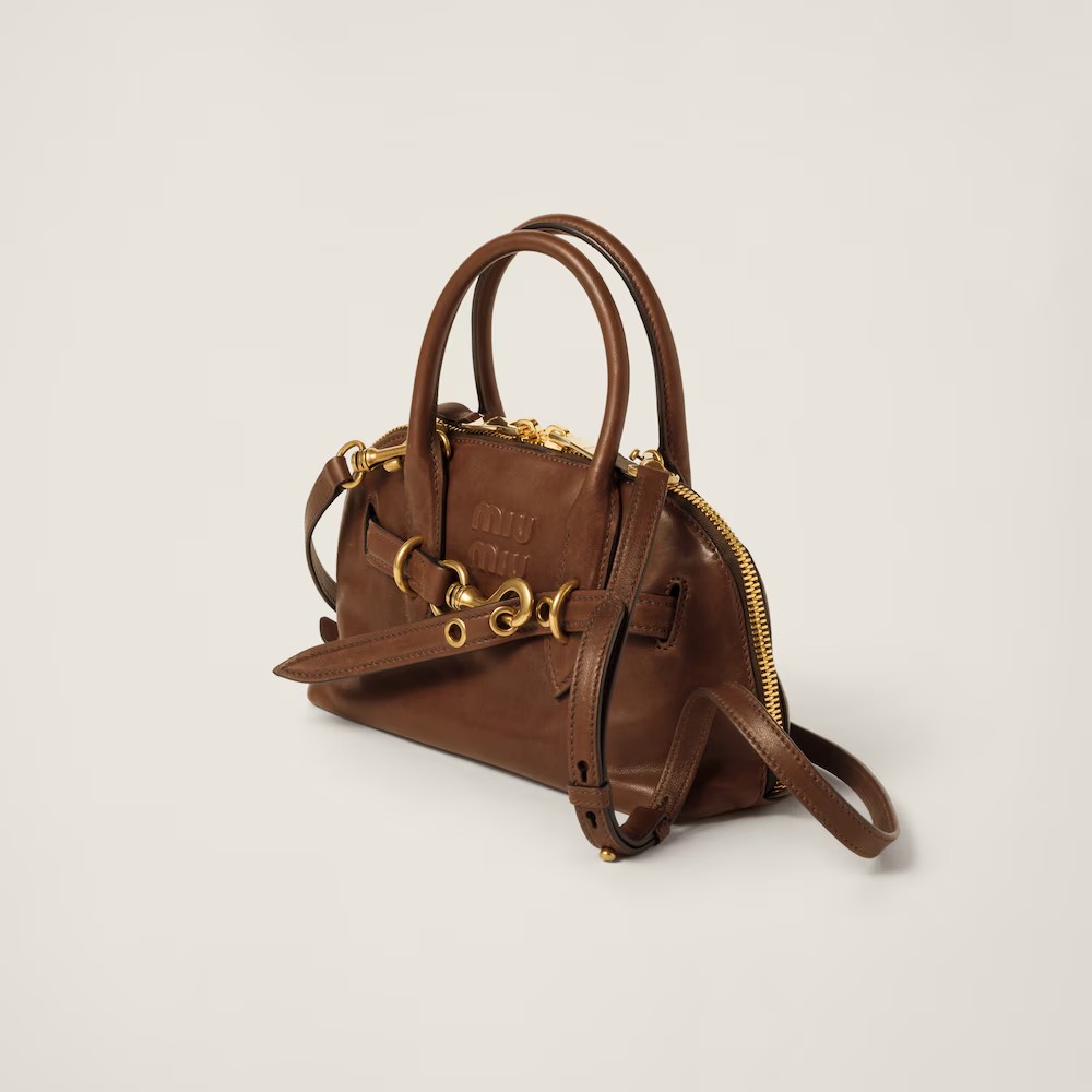 Aventure Nappa Leather Handbag Oak Color