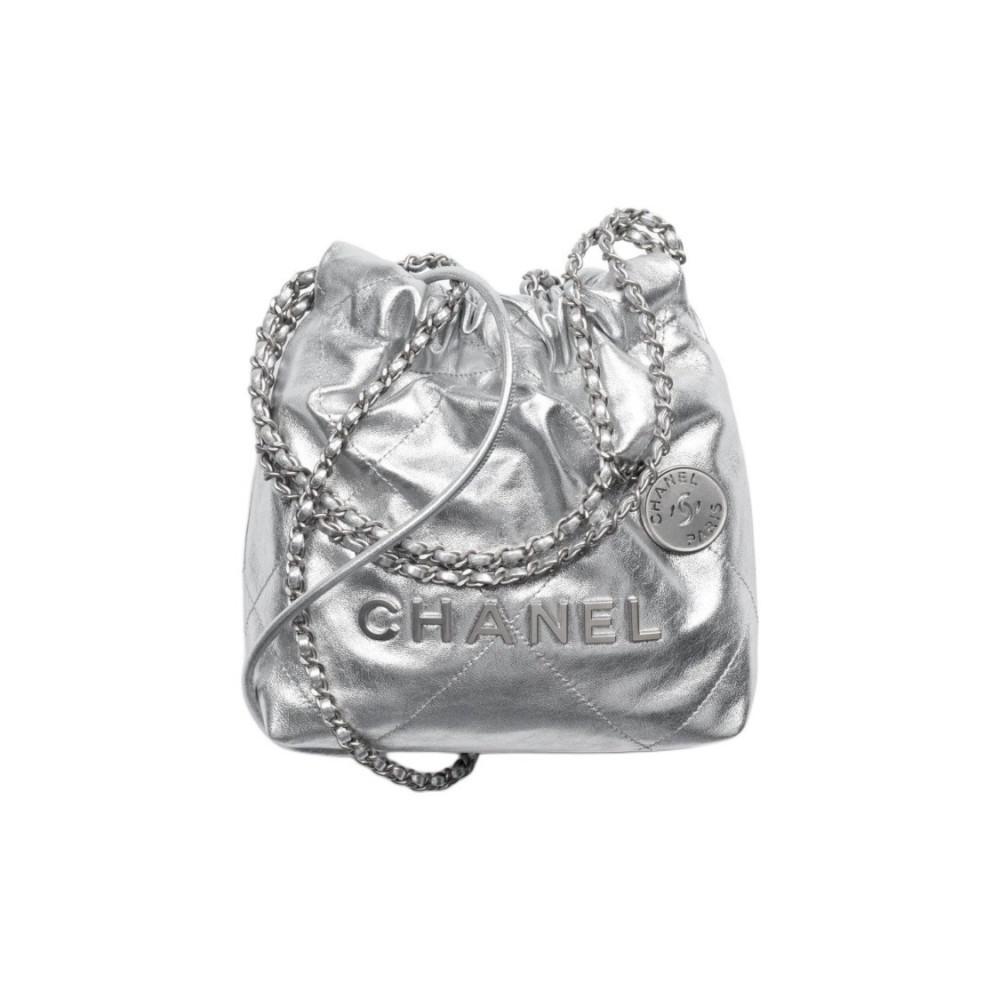 Chanel 22 Mini Handbag Silver