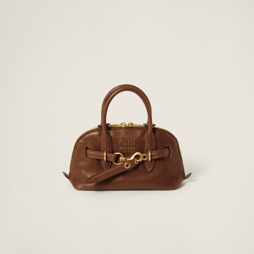 Aventure Nappa Leather Handbag Oak Color