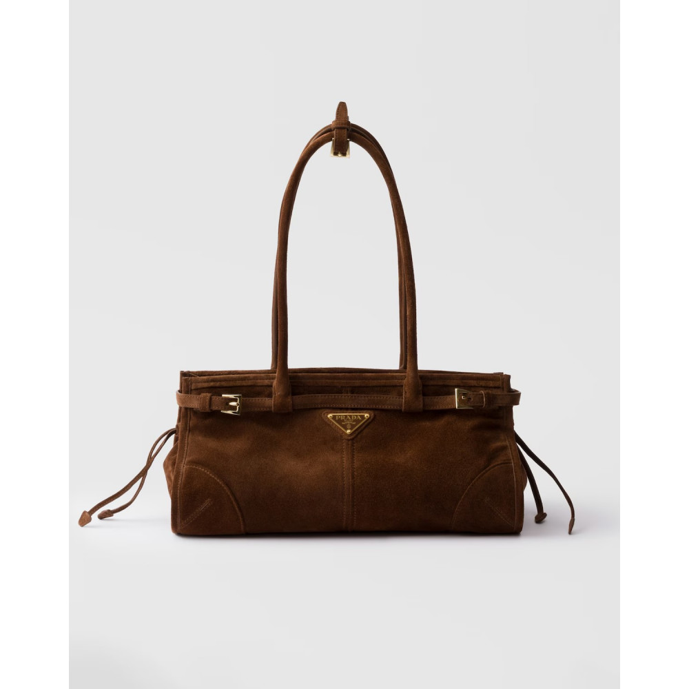 Prada Bonnie Medium Suede Leather Handbag