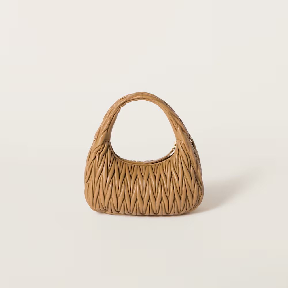 Wander Matelassé Medium Hobo Underarm Bag Caramel Color