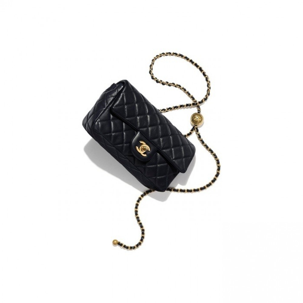 Chanel Lambskin Flap Bag Gold Ball