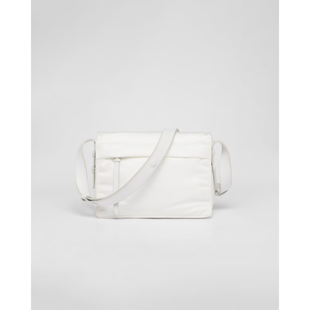 Small-Filled Re-Nylon Shoulder Bag White