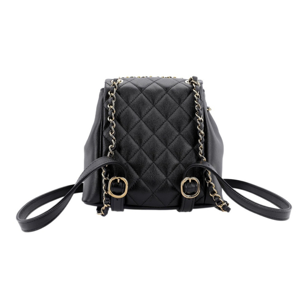 Chanel Grainer Shiny Calfskin Backpack  Black