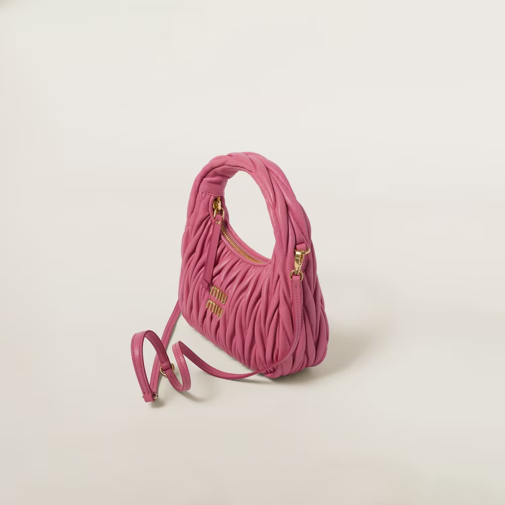 Wander Matelassé Soft Lamb Nappa Small Crescent Moon Bag Peach Blossom Pink Wander Matelassé Soft Lamb Nappa Small Crescent Moon Bag Peach Blossom Pink