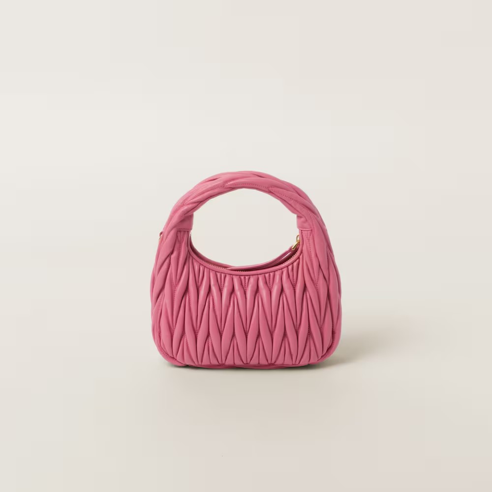 Wander Matelassé Soft Lamb Nappa Small Crescent Moon Bag Peach Blossom Pink Wander Matelassé Soft Lamb Nappa Small Crescent Moon Bag Peach Blossom Pink