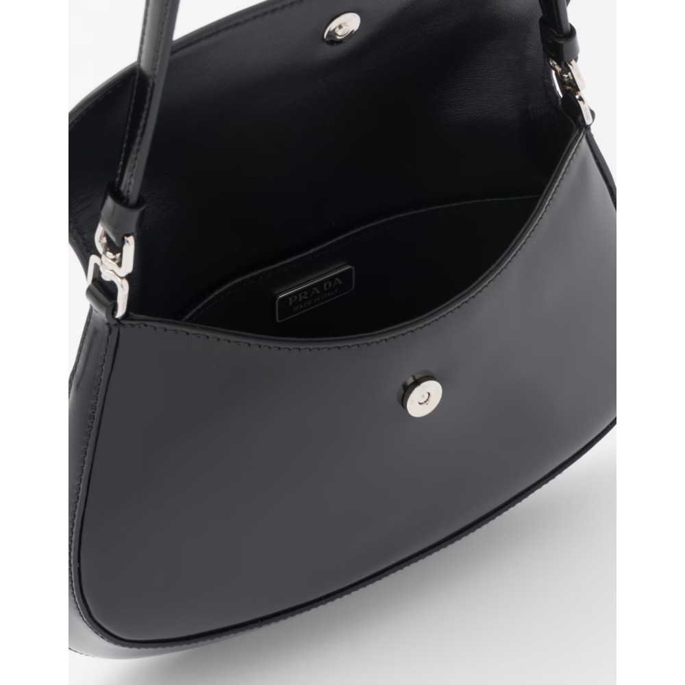 Prada Cleo Small Gloss Leather Flip Shoulder Bag