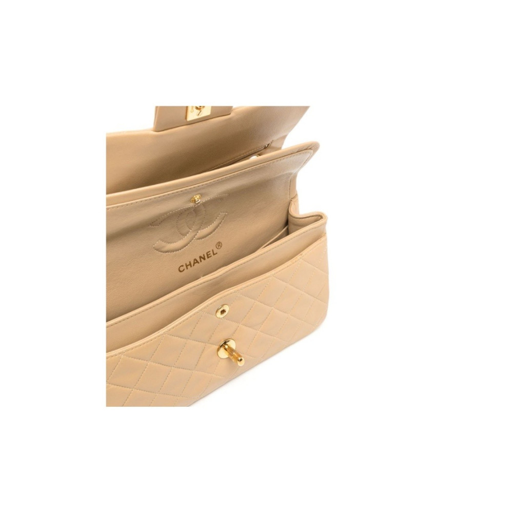 Chanel Grained Calfskin Classic Handbag Apricot