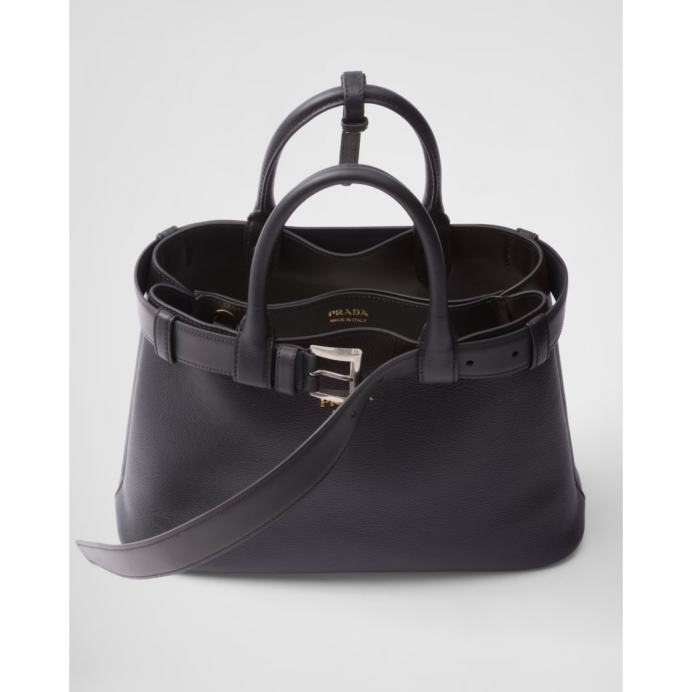 Prada Buckle Small Leather Band Handbag