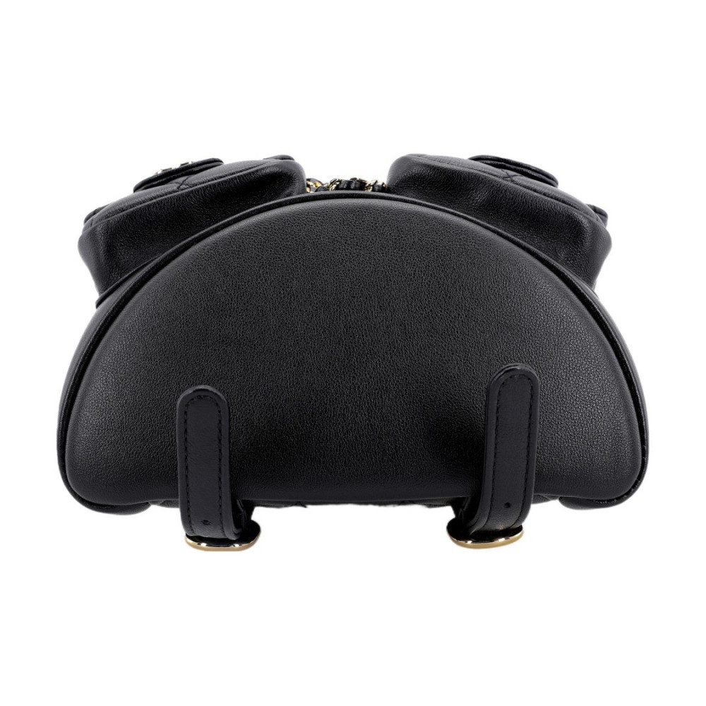 Chanel Grainer Shiny Calfskin Backpack  Black