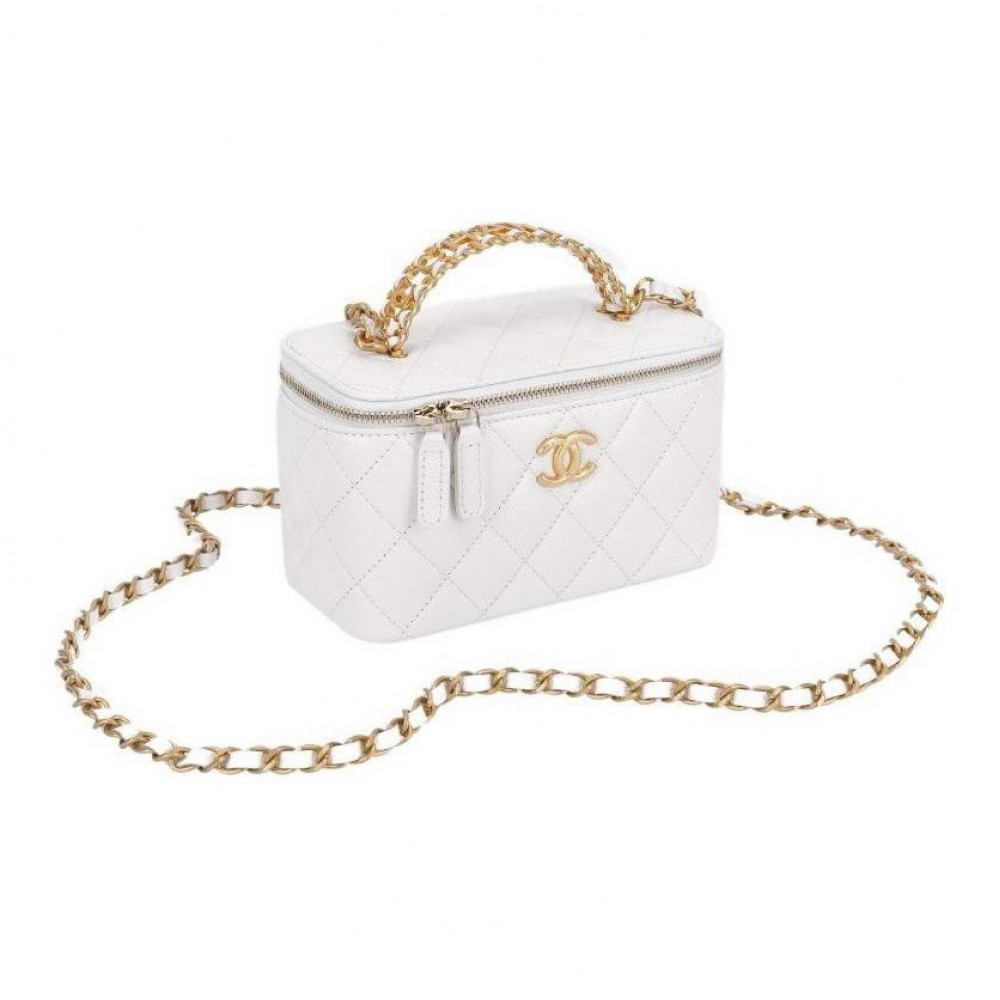 Chanel Vanity Box Clutch With Top Hollow Out Handle